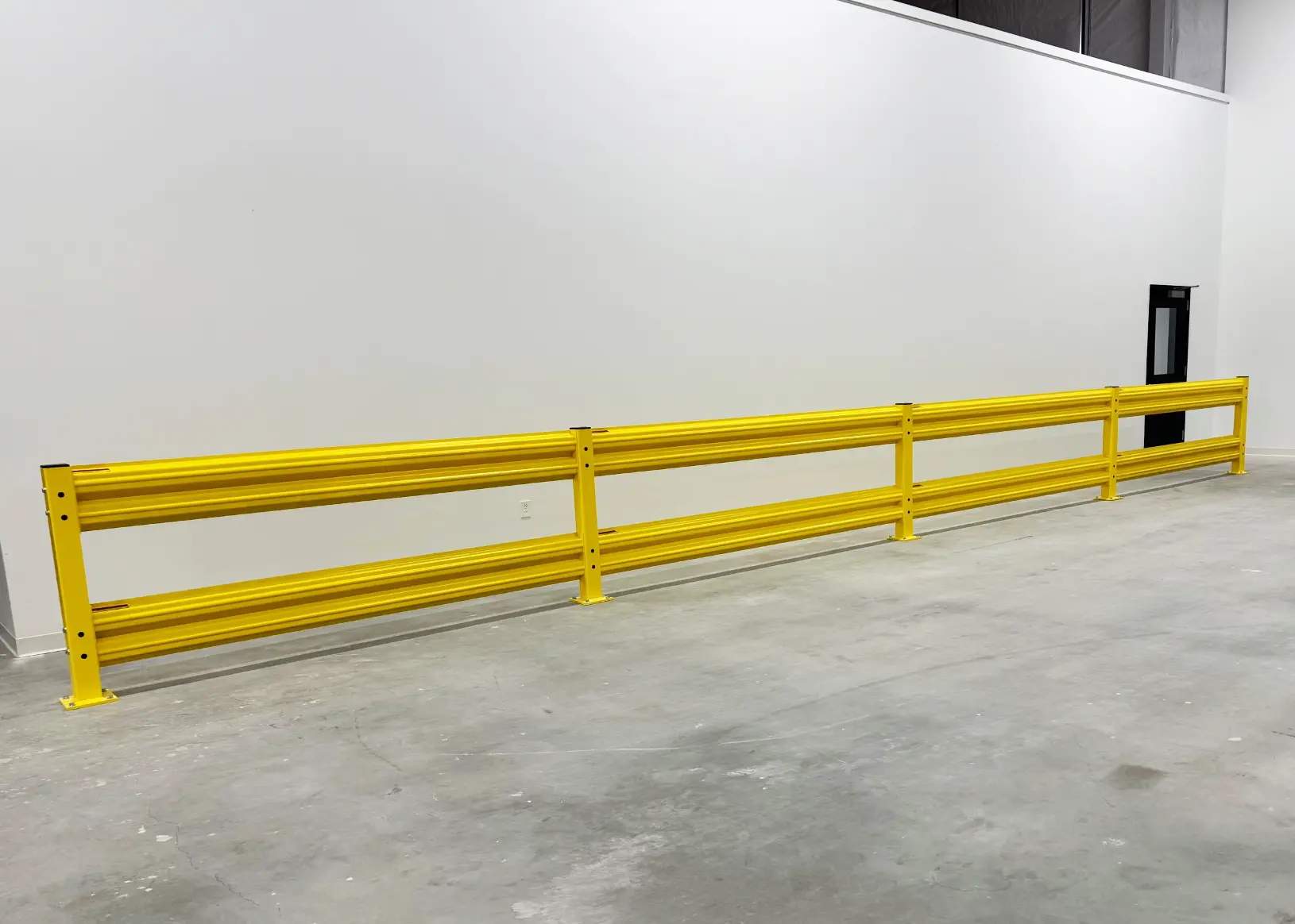 yellow bolt down 2 rail indoor guardrail