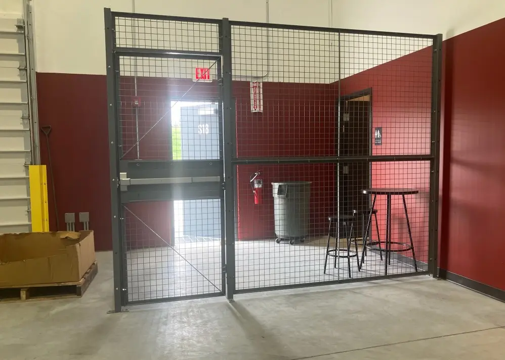 expanded wire mesh partition wire mesh cage with panic bar gate