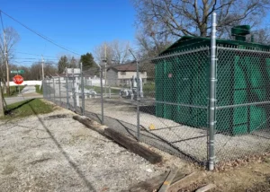 chain link fence with barbed wire