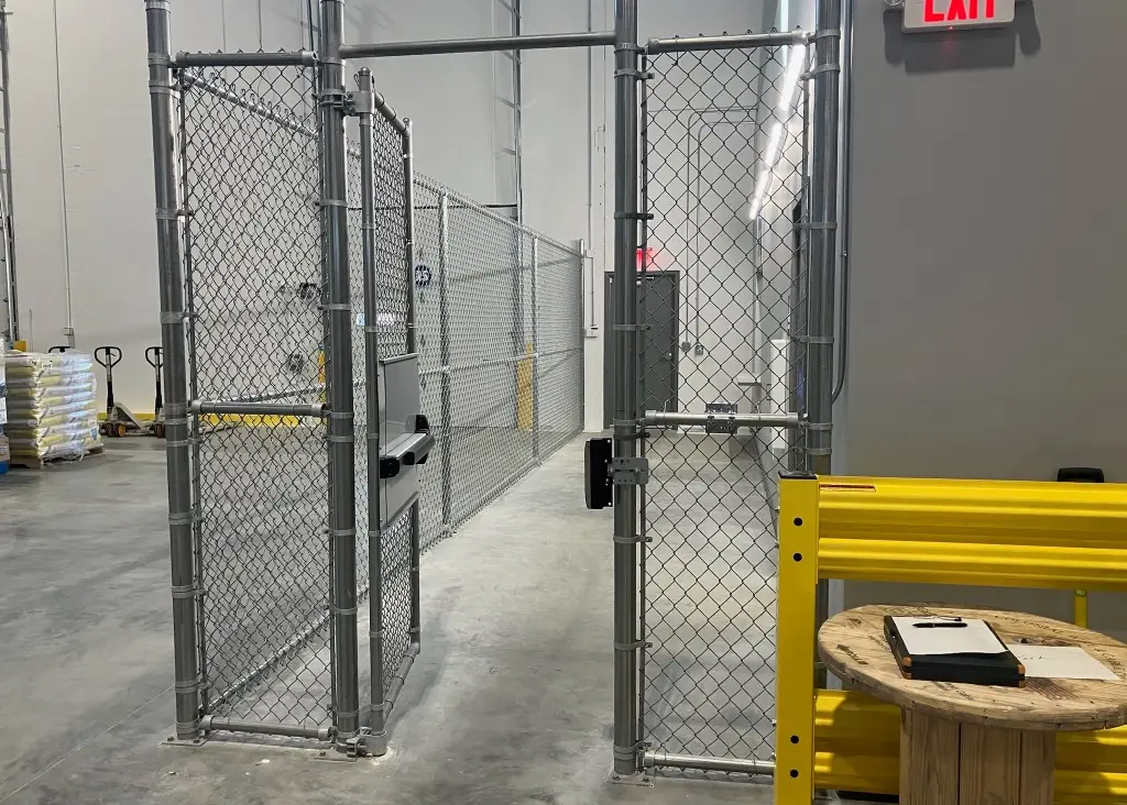 warehouse traffic safety indoor chain link fence