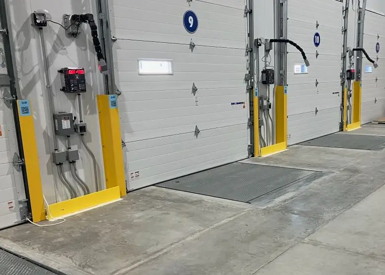 loading dock floor angle pallet stops