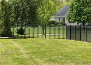 4 foot black aluminum fence